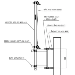 stolpe 1,8m hallsystem 4150<COMBISAFE Clearance