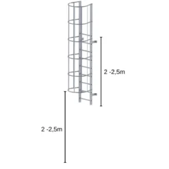 Fasadstege upphöjd 2 - 2,5m inkl fallskydd<SP PRO New