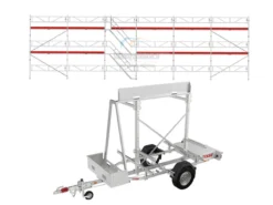 Ställningstrailer med 115m² Ramställning komplett med trappa & sparklist<MJ-Gerust Clearance