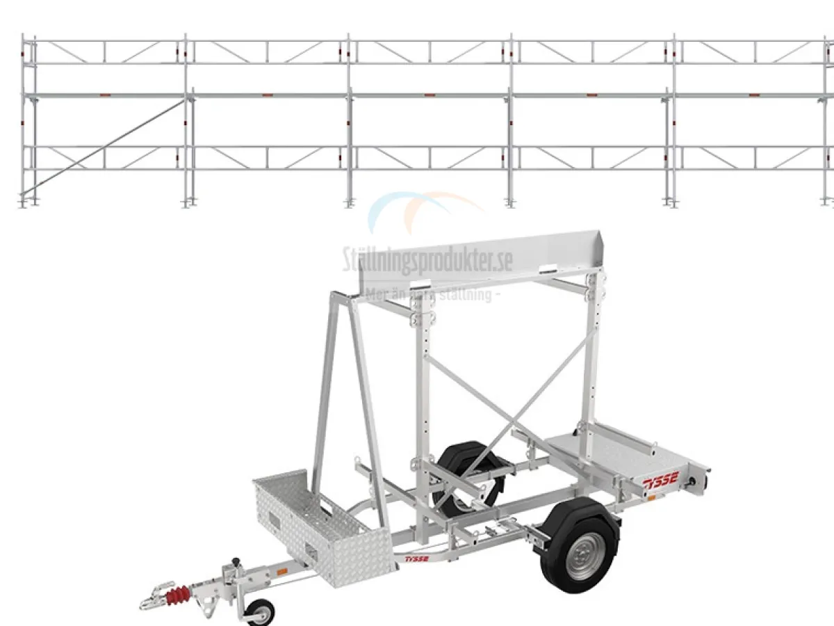 Ställningstrailer med 60m² Ramställning Alu<MJ-Gerust