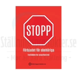 Stoppskylt A4 plast<SP PRO Clearance