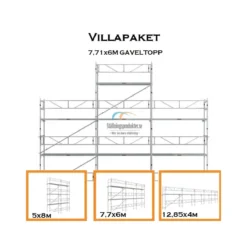 Villapaket ramställning ALU 50m² (2,57m fack)<MJ-Gerust Online
