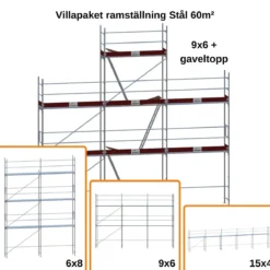 Villapaket ramställning STÅL 60m²<MJ-Gerust Sale